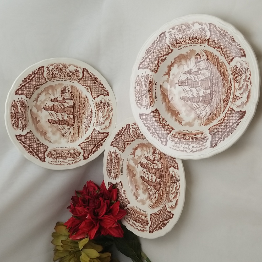 Alfred Meakin Fair Winds Grand Turk Soup Bowls